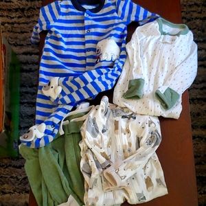 0-3 month boy pajama bundle